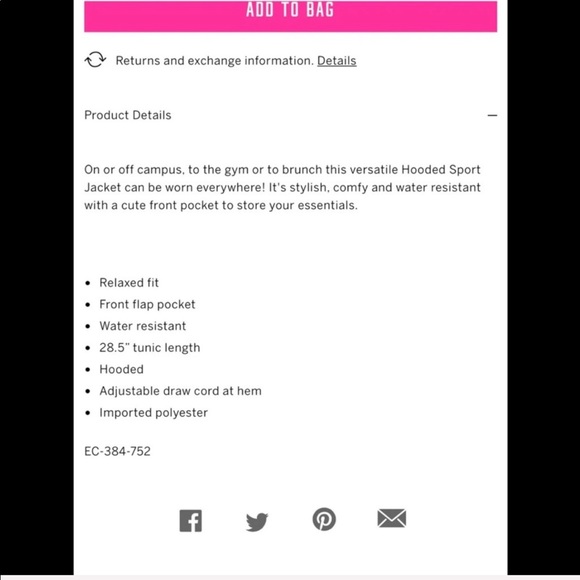 PINK VICTORIAS SECRET HOODED SPORT JACKET BLACK LEOPARD RARE - Picture 6 of 6